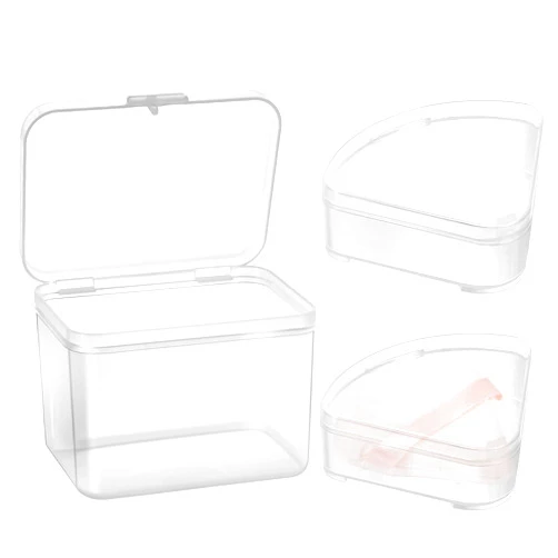 Pimoys 3 Pcs Makeup Sponge Holder Case, Beauty Blender Cosmetic Egg Powder Puff Protective Container Storage Box for Travel (Transparent)