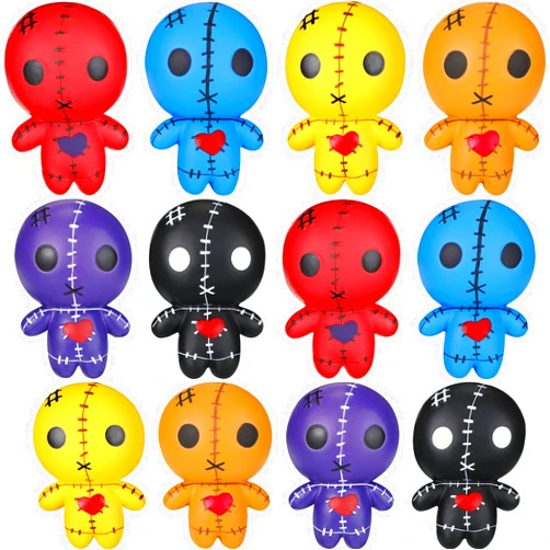 Honoson 12 Pcs Horror Voodoo Dolls Ghost Doll Scented Stress Relief Toy Soft Squeeze Toys Kawaii Slow Rising Toy Creepy Horror for Coworkers