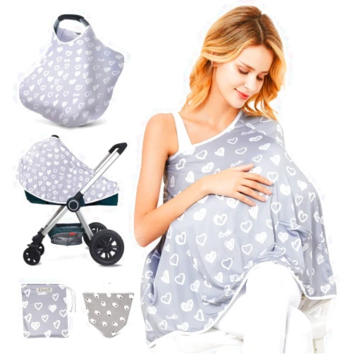 Kefee Kol Baby Nursing Cover & Poncho - Multi-Use Privacy Cover for Baby Car Seat, Shopping Cart, Stroller