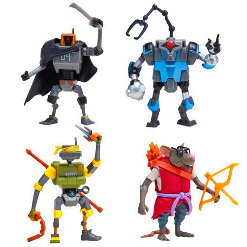PlayMates Teenage Mutant Ninja Turtles Mix N Match Robots 4-Pack Bundle Toys