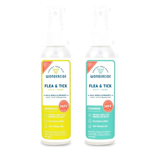 Wondercide - Flea, Tick and Mosquito Spray for Dogs, Cats, and Home - Flea and Tick Killer, Control, Prevention, Treatment - with Natural Essential Oils - 4 oz Lemongrass & Cedarwood 2-Pack