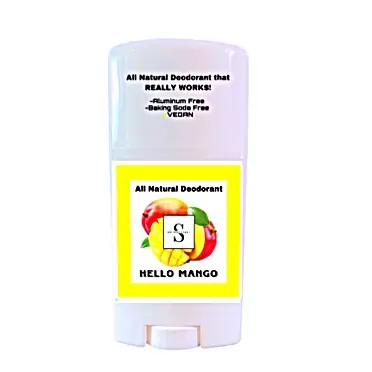 SĀF Body Care All Natural Deodorant,Vegan Deodorant, Deodorant for men and women, Whole Body Deodorant, Aluminum Free, Baking Soda Free, Gluten Free, Odor Buster, Lasts All Day, 48-hrs (HELLO MANGO)