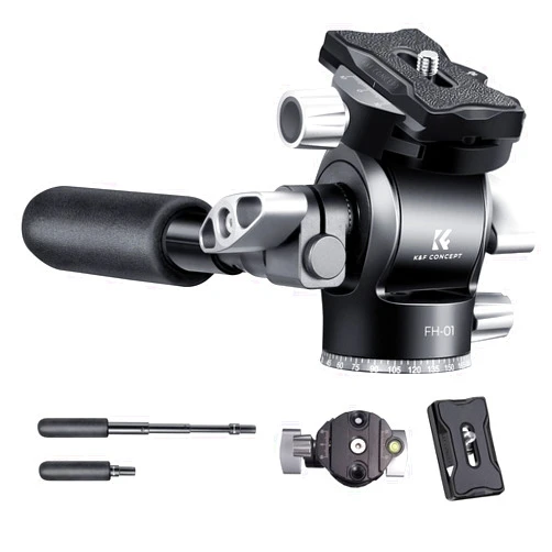 K&F Concept Fluid Head，Silky-Smooth (Exclusive Damping)，Stable Tripod Fluid Head for pan and tilt,Secure Arca Swiss-Compatible Fluid Head Mount, max Load 11.02lb/5kg,for Video and More.