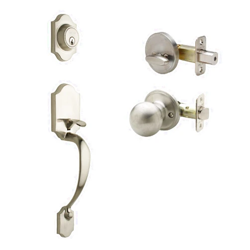 Copper Creek HZ2610XBK-SS Heritage Front Entrance Handleset in Satin Stainless with Ball Knob Interior