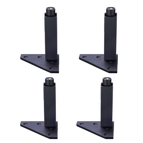 XUNFAKE 4xfurniture Legs, Kitchen Feet, Bathroom Furniture, Adjustable Sofa Support Legs, Aluminium Alloy, Brushed Gold, Matt Black, Modern, with Fixing Screws (7.87in/200mm,Black)