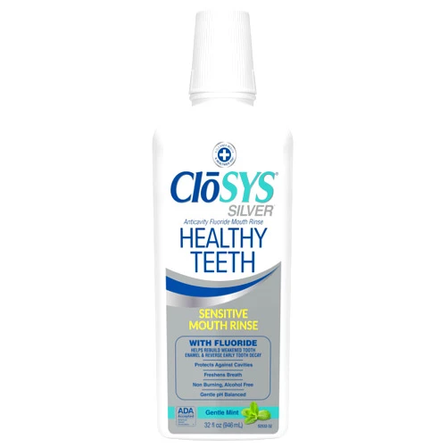 Closys Healthy Teeth Anti-Cavity Oral Rinse Mouthwash with Fluoride, Non-Burning, Non-Irritating – 32 Fl Oz