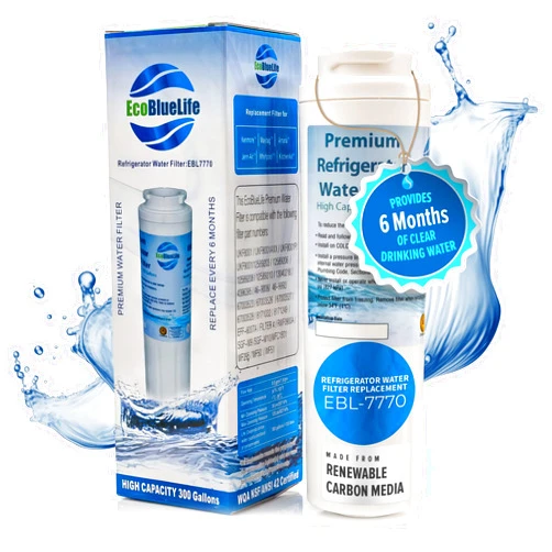 EcoBlueLife Refrigerator Water Filter Replacement - Compatible with Maytag UKF8001, EDR4RXD1, Kenmore 46-9005, KitchenAid, Pur Filter 4 - Fridge Filters for Refrigerator, Maytag, KitchenAid & More