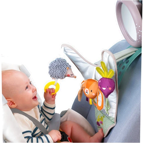 Taf Toys Infant Car Seat Development Center Newborn Baby Essentials Must Haves Toy, Car Seat Accessories Activity Center with Car Seat Mirror, for Newborn Toys 0 3 Months Brain Development