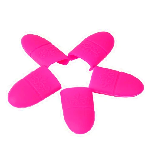 LIMILI Nail Art Soak Off Cap Silicone UV Gel Nail Polish Remover Varnish Clean Degreaser Clip Reusable Nail Soaker Caps Manicure Tools-Rose red