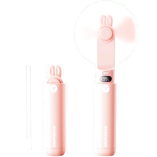 Bearwind Portable Handheld Fan, Personal Mini Travel Fan - Hand Held Fan, 2 Speed, LED Display, USB Rechargeable, Cute Lash Eyelash Pocket Fan