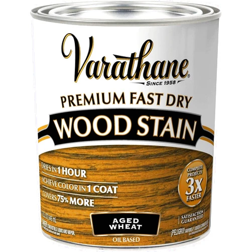 Varathane 333660 Premium Fast Dry Wood Stain, Quart, Aged Wheat