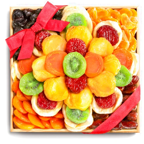 A Gift Inside Sweet Bloom Dried Fruit Deluxe Tray Basket Arrangement for Holiday Birthday Healthy Snack Business Kosher