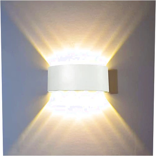 LOTTARE FLYDEER Modern Wall Sconce Lights 8W LED Room Wall Lights Up Down Aluminium Wall Lighting Lamps for Living Room Bedroom Corridor (White-Warm Light)