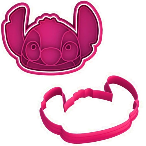 Handmade Lilo Stitch Head Cookie Cutter & Stamp