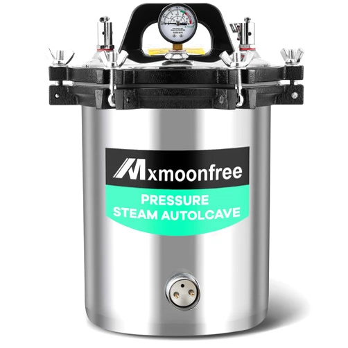 Mxmoonfree 12L Lab Autoclave, Portable Steam Autoclave for Lab Equipment, Culture Medium, Glassware, Jar Canning 110v