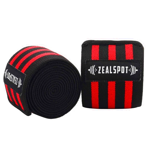 Z ZEALSPOT Zealspot Knee Wraps(Pair) Compression & Elastic Support for Cross Training,WODs,Gym, Workout,Weightlifting,Fitness & Powerlifting – Best Knee Straps for Squats -for Men & Women- 72