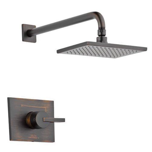 Delta Vero 14 Series Rain Shower Faucet Set, Oil Rubbed Bronze Shower Head and Handle Set, Valve Trim Kit, Venetian Bronze T14253-RB-WE (Valve Not Included)