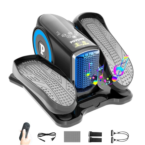 PGVDFV Under Desk Elliptical Machine, Elliptical Leg Exerciser with Bluetooth Speaker, 12 Adjustable Speeds, Auto & Manual Modes, Remote Control & LCD Touchscreen Ideal for Seniors