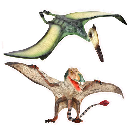 Gemini&Genius Pterosau Dinosaur Toys for Kids, Pterosaur Toy Figure, Flying Dinosaur Toys, Pterodactyl Toys, Pteranodon Figure Toys, Gifts or Cake Toppers for Kids（2Pcs）