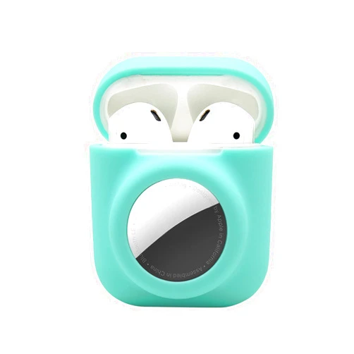 KJGLRSQH 2 in 1 Protective Skin Case Compatible for Airpods for Airtag Case Combo Set, Silicone GPS Tracker Cover Holder, Soft Shock-Proof Anti-Scratch Anti-Lost