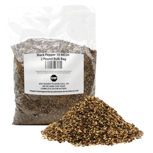 Naturejam Black Pepper 10 MESH 2 Pounds Bulk Bag -Heat Sealed to Maintain Freshness-Spice Seasoning-10M VERY COARSE Perfect for Rubs