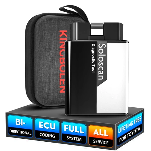 KINGBOLEN SOLOSCAN OBD2 Scanner Bluetooth for Toyota Lexus, Bi-Directional Scan Tool for iOS & Android, Lifetime F.Ree Update All System Car Diagnostic Tool with All Reset Service, ECU Coding