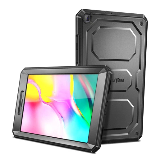 Fintie Shockproof Case for Samsung Galaxy Tab A 8.0 2019 Without S Pen Model (SM-T290 Wi-Fi, SM-T295 LTE), Tuatara Rugged Unibody Hybrid Bumper Cover w/Built-in Screen Protector, Black