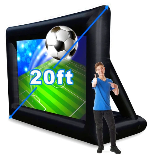 GZKYYLEGS 20 Feet Inflatable Outdoor and Indoor Theater Projector Screen - includes Air Blower, Tie-Downs and Storage Bag - Portable, Supports Front and Rear Projection