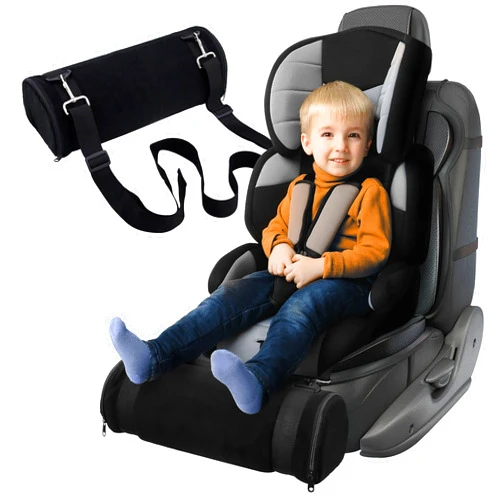 Kalnweis Car Seat Foot Rest,Car Seat Foot Rest for Kids-Booster Seat Foot Rest-Convenient Car Accessories for Kids - Supportive Car Seat Pillow for Toddlers - Long Adjustable Strap (Black)