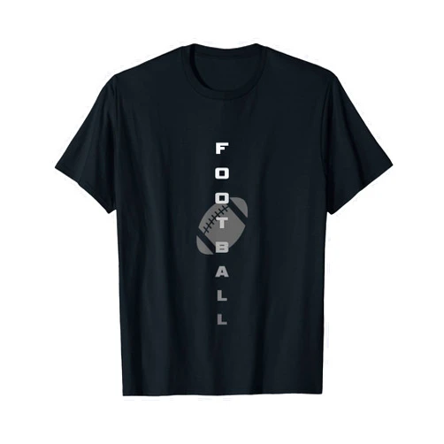 Football Clothing for Football Players or Fans Football T-Shirt - Unisex-Adults - Black - Small - Short Sleeve - Crew Neck - Modern - Football