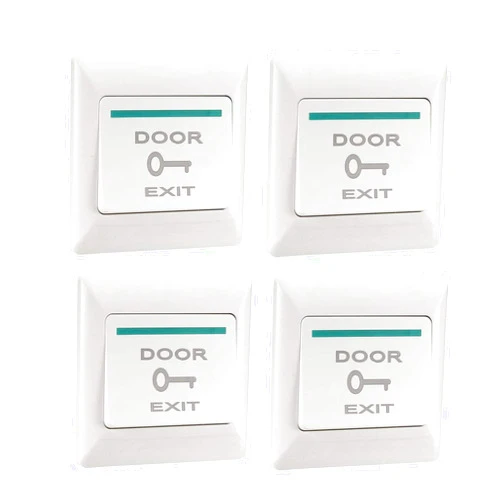 uxcell Push to Exit Button Release NO/NC/COM Switch Panel Door Access Control System 86mmx86mm 36V 3A White 4Pcs