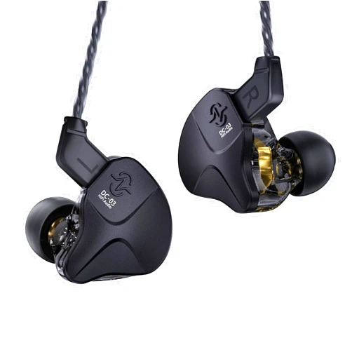 H HIFIHEAR CCZ DC03 in Ear Monitor Headphones, IEMs for Gaming, Deep Bass Sound Wired Earbuds, 1DD HiFi in Ear Headphones Noise Cancelling Ear buds, in Ears for Singers Musician Stage Drummer(Black, without Mic)
