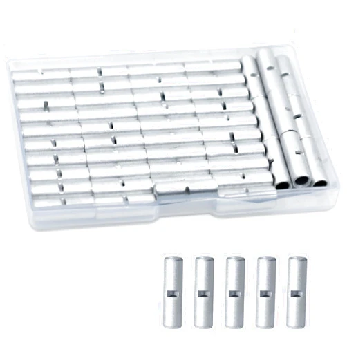 Gephynm 100PCS Non Insulated Butt Connectors, 16 to 14 AWG Wire Butt Connectors, Butt Connector, Non Insulated Wire Connectors for Auto, Ship, DIY