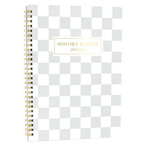 ZICOTO Beautiful Checkered 2025-2026 Monthly Planner and Calendar Book - To Do List Notebook That Easily Organizes Your Tasks to Boost Productivity - Runs From January 2025 Until December 2026