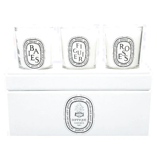 Diptyque Votive Candle Trio-Baies, Figuier, Roses-3 ct.