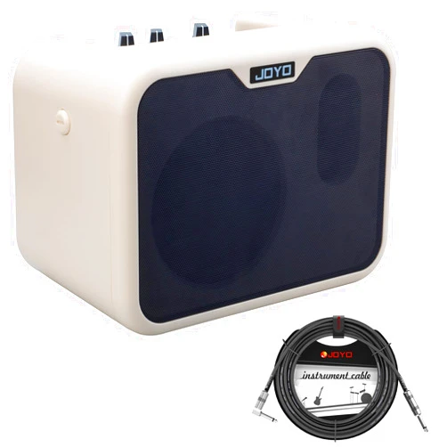 JOYO 10W Portable Bass Amplifier with 15ft Bass Guitar Cable Mini Bass Practice Amp Battery Powered Combo Bass Amp MA-10B Dual Channel (CMA10B)