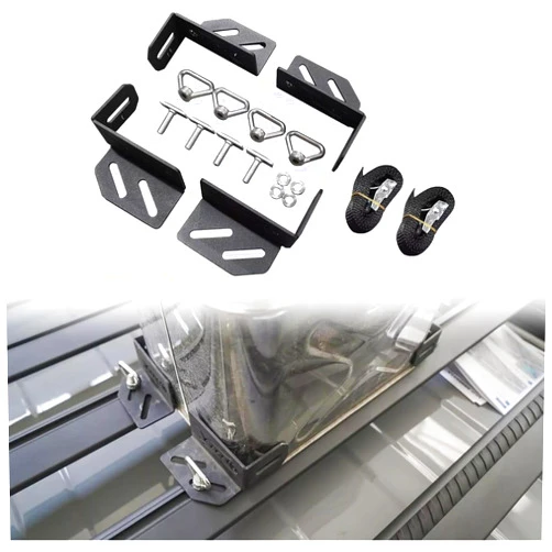 LuuYaoo 4PCS Roof Rack Brackets,Aluminum UTV Roof Rack Cargo Brackets with Ratchet Straps for Rooftop Cargo Mounting, Containers, and Boxes