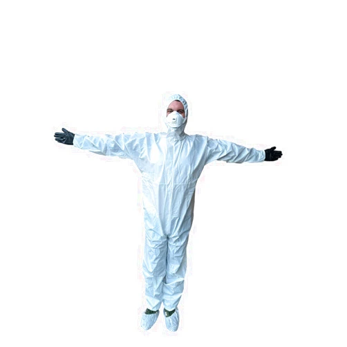 Keebomed Hazmat suit, Chemical Protective Coverall, Category III, Type A, Microporous,Hood, Elastic Wrists and Ankles, Zipper
