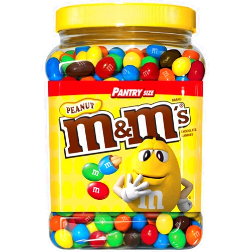 M&M'S Candies, Peanut Chocolate, 62 Ounce Jar, - PACK OF 2 Yellow - Pack of 2 3.87 Pound (Pack of 2)