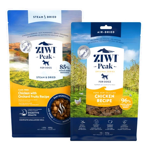 ZIWI Peak Dog Food Bundle - Steam & Dried Chicken With Fruits (28.8oz) + Air-Dried Chicken (16oz)