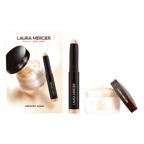 Laura Mercier Mini Translucent Loose Setting Powder and Mini Caviar Stick (Rosegold)