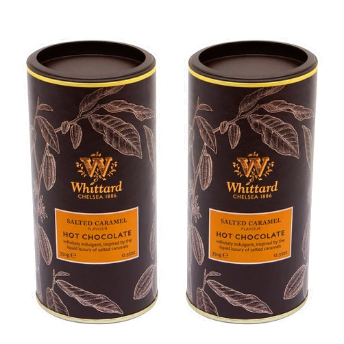 Whittard Chelsea | Hot Chocolate with Salted Caramel Flavour | Gift Set for Men and Women | Suitable for Vegans and Vegetarians | Compatible for use with Velvetiser | 2 Packs