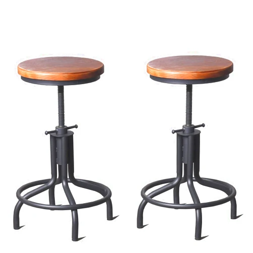 Lisuden Set of 2 Industrial Bar Stools Industrial Farmhouse bar stools Swivel Stool Counter Height 22inch Kitchen Island with stools Adjustable 18-22inch