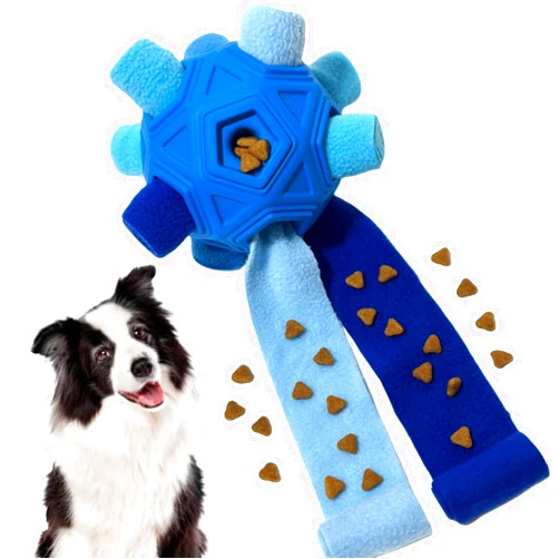 CIIVURR Snuffle Ball for Dog Toys Unbreakable Upgrade Ball Interactive Toy Foraging Snuffle Mat Puppy Treat Dispenser Slow Feeder Dog Puzzle Toys for Small, Medium, Large Pets (Blue)