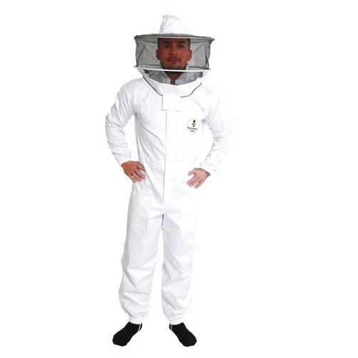 FOREST BEEKEEPING SUPPLY Beekeeping Suit - Round Veil/hood - 100% Cotton - Comfortable with Maximum Protection - Commercial & Beginner Beekeepers