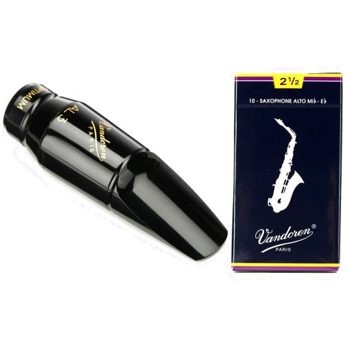 Vandoren SM711 Optimum Series Alto Saxophone Mouthpiece with 2.5 Traditional Reeds - AL3