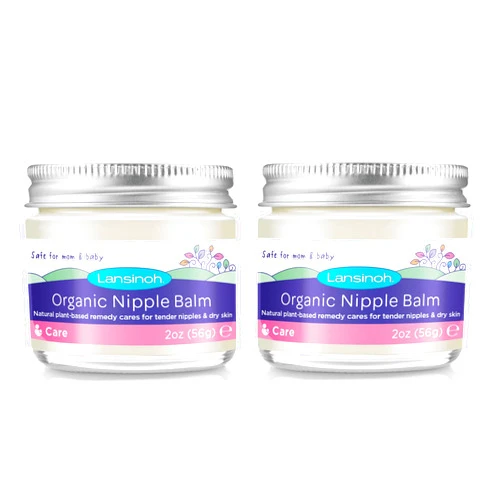 Lansinoh Organic Nipple Cream for Breastfeeding, 2 Pack, 4 Ounces Total Organic Nipple Cream, 2 Pack