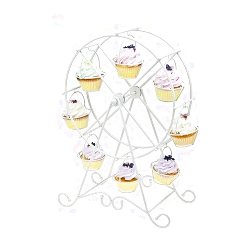 Fashiostorm Wedding Party Furnishing Accessories Dessert Serving Tray White Iron Ferris Wheel Cupcakes Stands Cupcakes Holders Rack¡­