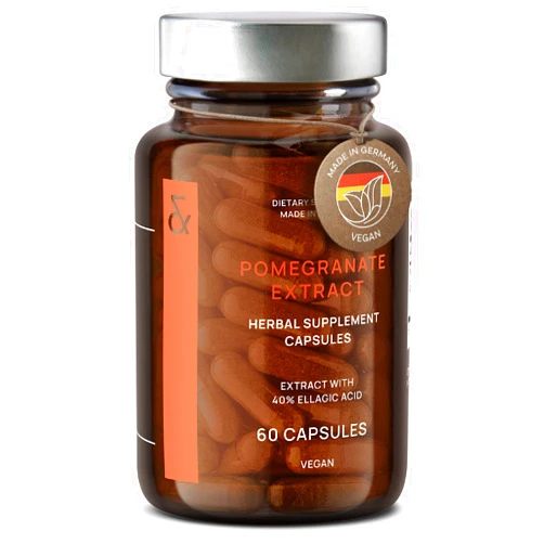 CLAV Pomegranate Extract - 1000mg Daily Dose - 40% Ellagic Acid - Vegan Pomegranate Supplement - Heart & Joint Support - 60 Capsules - Made in Germany