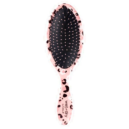 Cala WET-N-DRY DETANGLING HAIR BRUSH (CHEETAH PRINT)